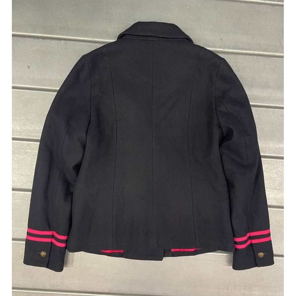 American Eagle Blazer Jacket Womens Small Wool Black Peacoat Pink Quilt Lined - Picture 12 of 12